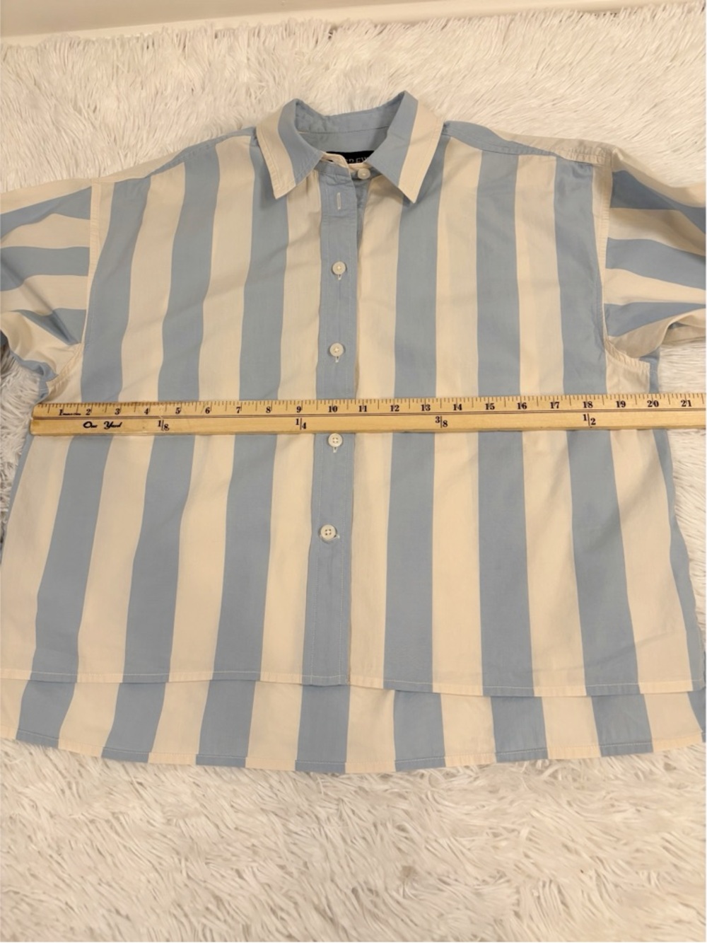 J. Crew Collection long sleeve Relaxed-fit cropped shirt in Barlow stripe - Picture 6 of 14